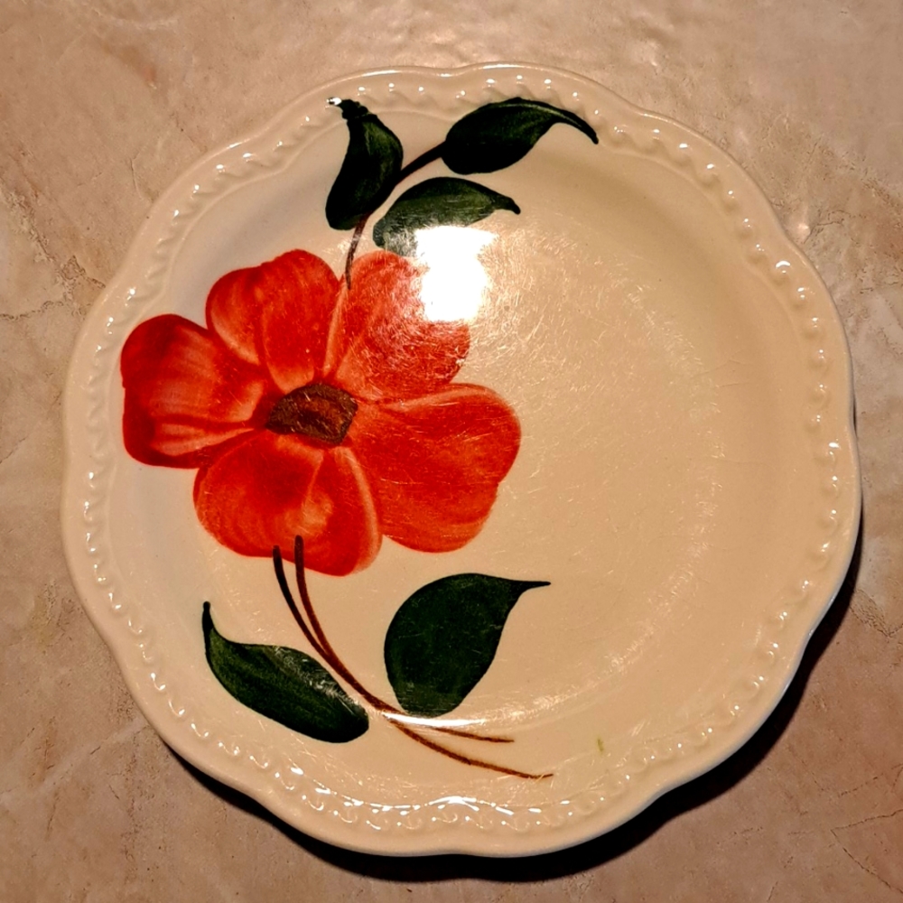 Blue ridge pottery hand painted saucer